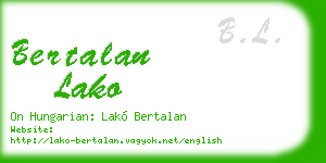 bertalan lako business card